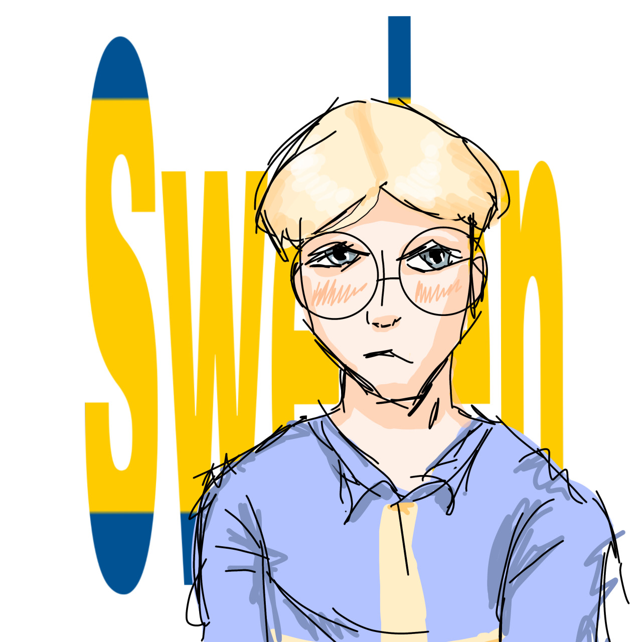 Sweden (I drew it with my finger on my phone.)