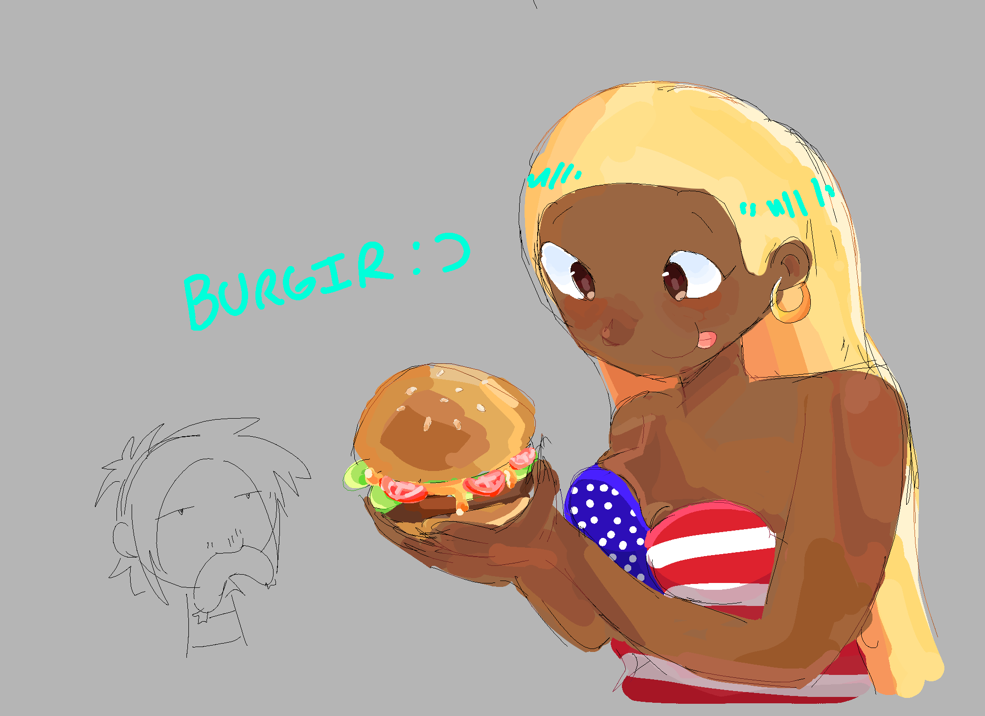 Sister America ft Germany and burger satwcomic.com