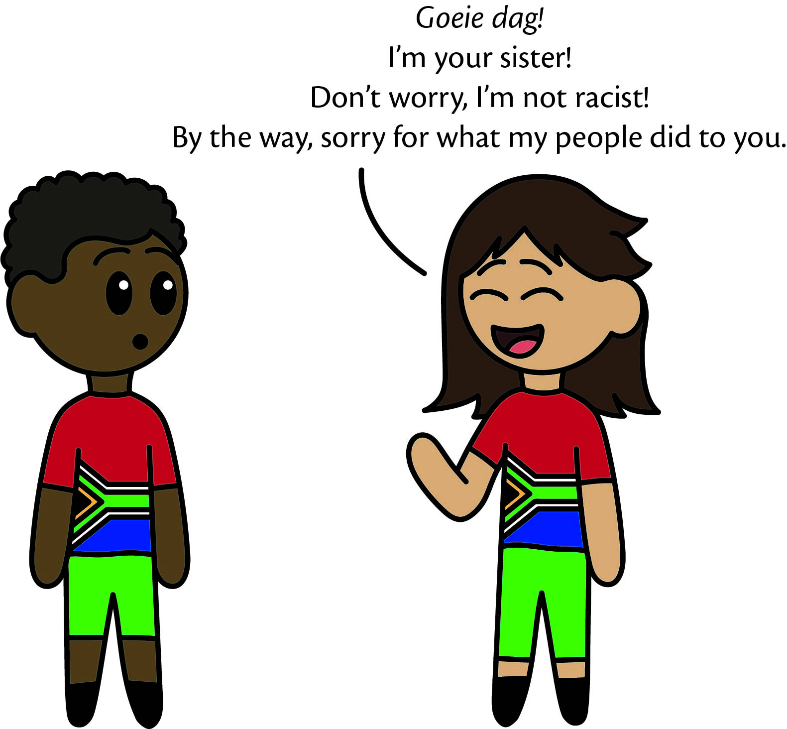 South Africa meets his sister satwcomic.com