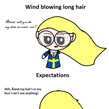 Hair blowing in the wind