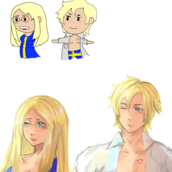 Sweden siblings but genderbent