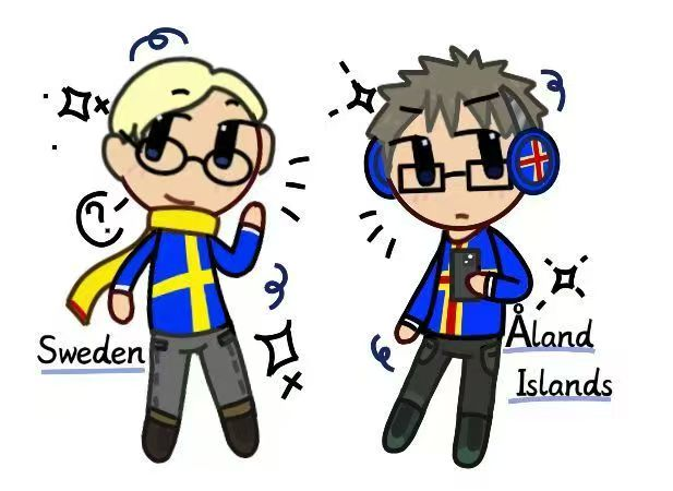 Å land Islands and Sweden (drawn by my friend)